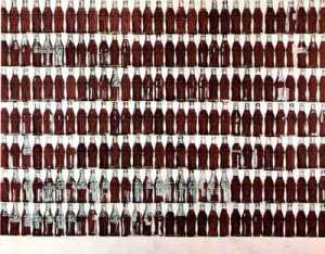 Another pop art by Andy Warhol, notice how every bottle is unique?